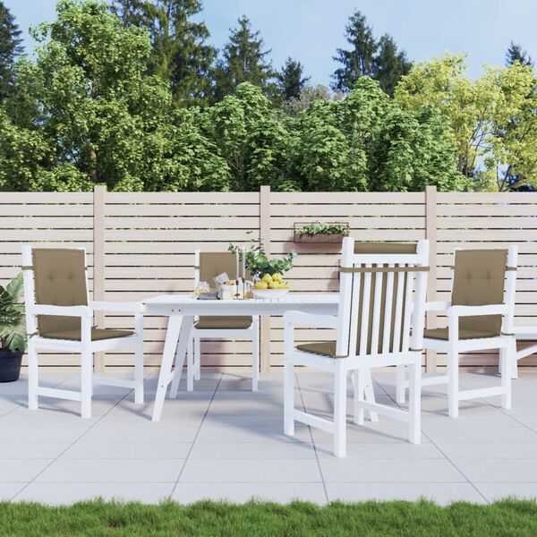 vidaXL Stoelkussens 4 st lage rug 100x50x4 cm stof gem&ecirc;leerd taupe