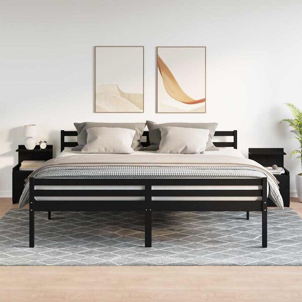 vidaXL Nachtkastjes 2 st met 2 lades zwart 40x36,5x62 cm