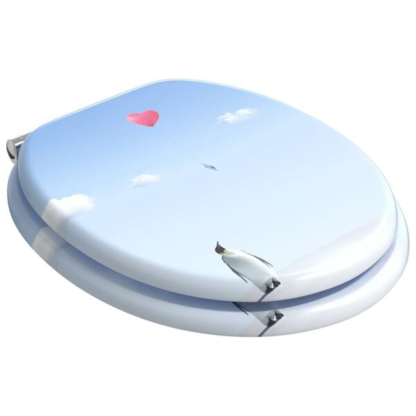 vidaXL Toiletbril 2 pcs Blauw 44 x 38 cm MDF-plaat