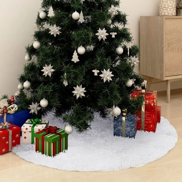 vidaXL Kerstboomrok Wit 150 cm Imitatiebont