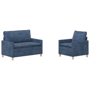 vidaXL Bankstel 2 st Blauw Polyester