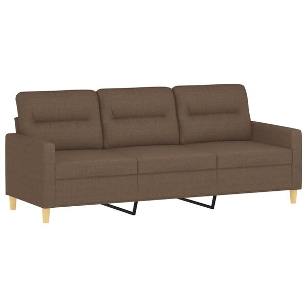 vidaXL 2-delige Loungeset met kussens stof bruin