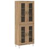 vidaXL Hoge kast Artisan Eiken 69,5 x 34 x 180 cm Bewerkt hout