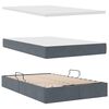 vidaXL Opbergbed met LED met matras Donkergrijs 120 x 190 cm Fluweel