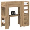vidaXL Loft Bedframe met Bureau Artisan Eiken 75 x 190 cm Bewerkt hout