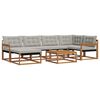 vidaXL Buiten bankenset met kussen 7 pcs Natuurlijk en Lichtgrijs