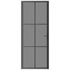 vidaXL Binnendeur 83x201,5 cm ESG-glas en aluminium zwart
