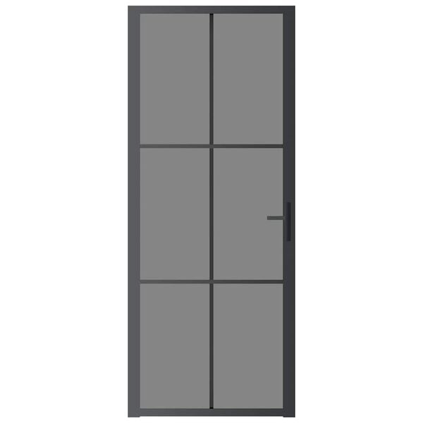 vidaXL Binnendeur 83x201,5 cm ESG-glas en aluminium zwart