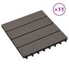 vidaXL Terras Tegel 11 pcs Donkerbruin 30 x 30 cm WPC
