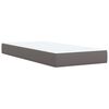 vidaXL Boxspring met matras kunstleer grijs 90x200 cm