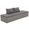 vidaXL Loungebed met ligkussen en kussens poly rattan grijs