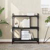 vidaXL Boekenkast 3-laags 76x32x88 cm bewerkt hout zwart