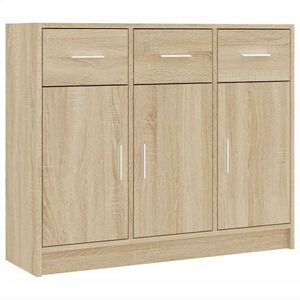 vidaXL Dressoir 91x28x75 cm bewerkt hout sonoma eikenkleurig