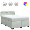 vidaXL Boxspring met matras fluweel lichtgrijs 160x200 cm