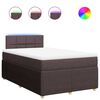 vidaXL Boxspring met matras stof donkerbruin 120x200 cm