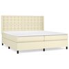vidaXL Boxspring met matras kunstleer cr&egrave;mekleurig 200x200 cm