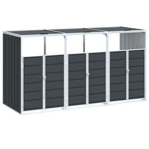 vidaXL Containerberging voor 3 containers 216x81x115cm staal antraciet