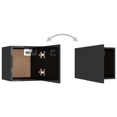vidaXL Tv-wandmeubelen 2 st 30,5x30x30 cm hoogglans zwart