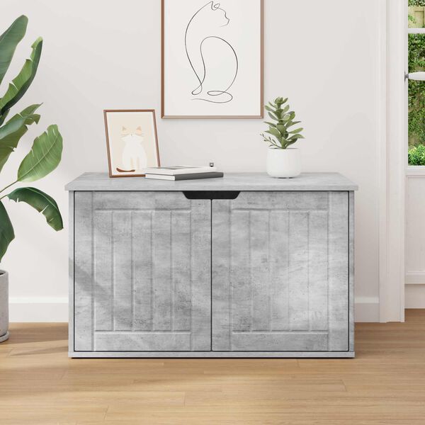 vidaXL Kattenhuis Beton 85 x 55 x 50,5 cm Bewerkt hout