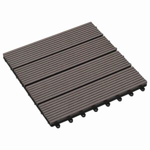 vidaXL Terras Tegel 11 pcs Donkerbruin 30 x 30 cm WPC