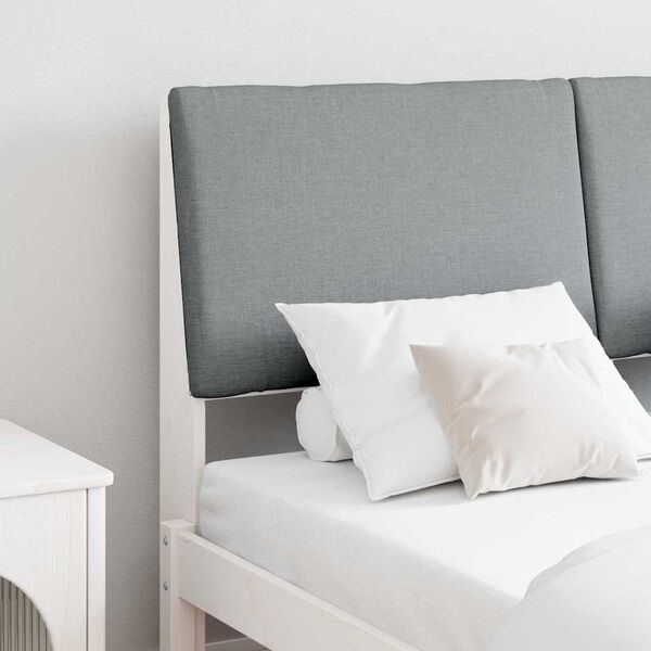 vidaXL Gestoffeerd hoofdbord Lichtgrijs 140 cm Massief grenenhout