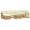 vidaXL Buiten bankenset 8 pcs Wit en cr&egrave;mekleurig 59 x 59 x 37 cm