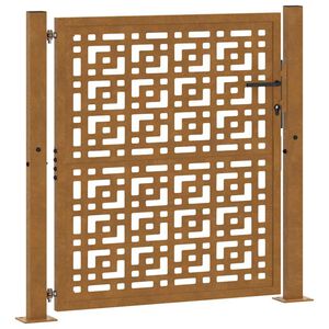 vidaXL Poort met kruisontwerp 100x100 cm weervast staal