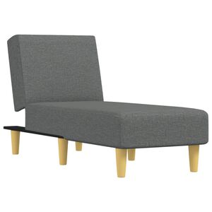 vidaXL Chaise longue stof donkergrijs