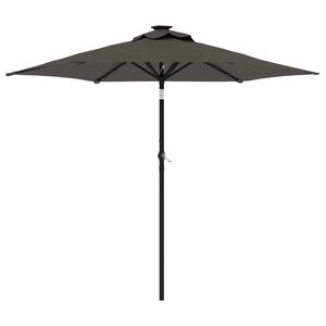 vidaXL Parasol met LED's en stalen paal 225x225x212cm antracietkleurig