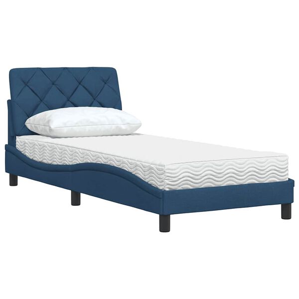 vidaXL Bed met matras stof blauw 80x200 cm