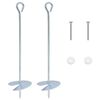vidaXL Aardeankers 2 st &Oslash;10 x 40 cm Gegalvaniseerd metaal zilver