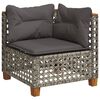 vidaXL 6-delige Loungeset met kussens poly rattan grijs