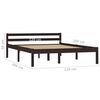 vidaXL Bedframe massief grenenhout donkerbruin 120x200 cm
