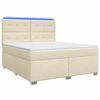 vidaXL Boxspringbed met matras Cr&egrave;mekleurig 180 x 200 cm Stof