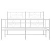 vidaXL Bedframe met hoofd- en voeteneinde metaal wit 135x190 cm