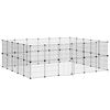 vidaXL Huisdierenkooi met deur 44 panelen 210x175x70 cm staal zwart
