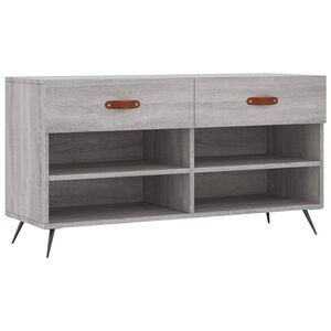 vidaXL Schoenenbank 102x35x55 cm bewerkt hout grijs sonoma eikenkleur