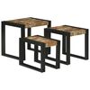 vidaXL Nesttafel 3 st Bruin en zwart 50 x 40 x 45 cm