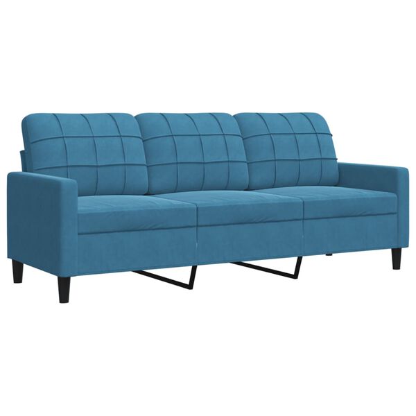 vidaXL 4-delige Loungeset met kussens en bolsters fluweel blauw