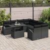 vidaXL Tuin Sofa Set met opslag 9 pcs Zwart poly rattan