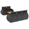 vidaXL 6-delige Loungeset met kussens poly rattan zwart