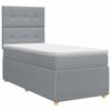 vidaXL Boxspringbed met matras met hoofdeinde Lichtgrijs Enkel Stof