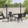vidaXL Tuin eettafelset 5 pcs Zwart Poedercoating staal