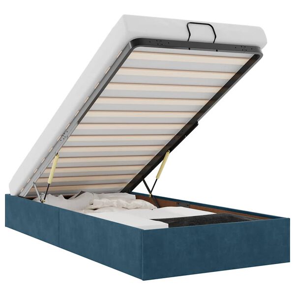 vidaXL Bedframe zonder matras 80x200 cm fluweel donkerblauw