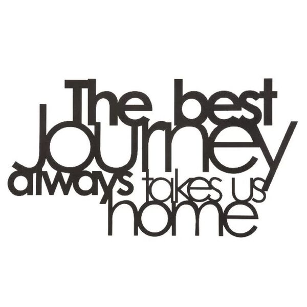 Homemania Wanddecoratie Words 70x40 cm staal zwart