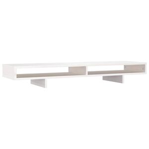 vidaXL Monitorstandaard 100x27x14 cm massief grenenhout wit