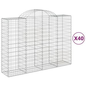 vidaXL Schanskorven 40 st gewelfd 200x50x140/160 cm ijzer