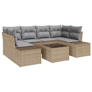 vidaXL Tuin Sofa Set 8 st Beige en Grijs poly rattan