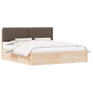 vidaXL Bedframe met Gevoerd Hoofdgedeelte Taupe 180 x 200 cm