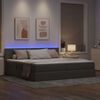 vidaXL Opbergbed met LED met matras met LED Taupe 200 x 200 cm Stof